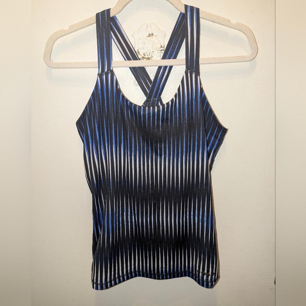 IVY PARK Blue and Black Striped Tank Top Size Medium